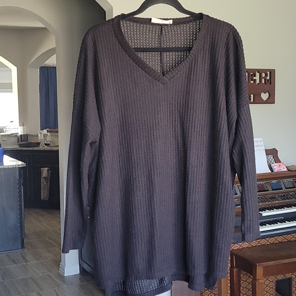 Zenana Light wt waffle knit tunic top